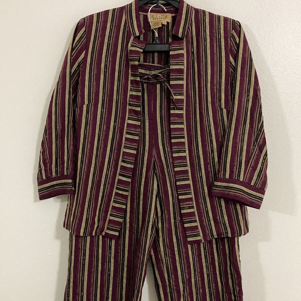 Peck & Peck Weekend Linen Jacket & Culottes. Size 8
